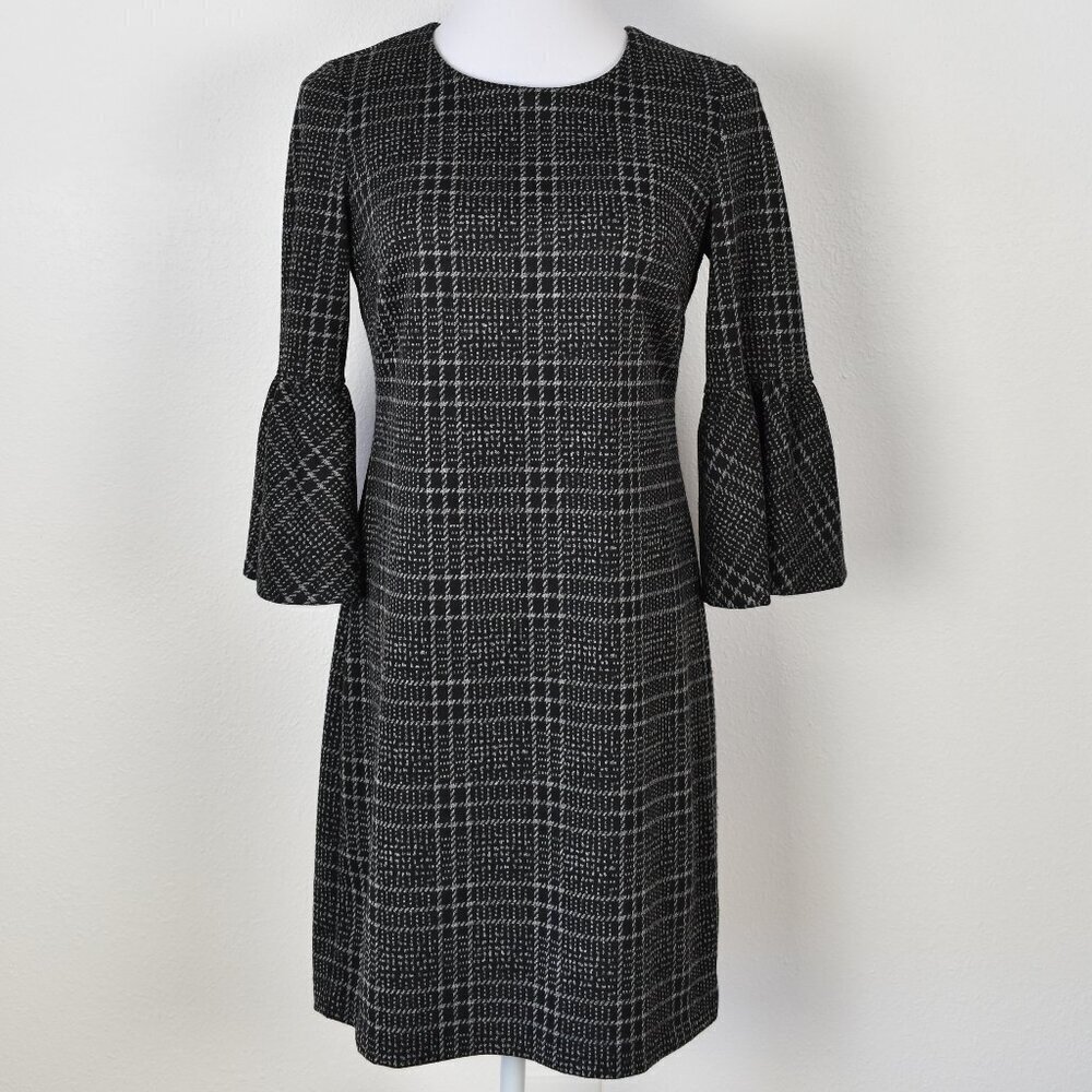 Calvin Klein Plaid Bell Sleeve Dress - 6 - Picture 3 of 9